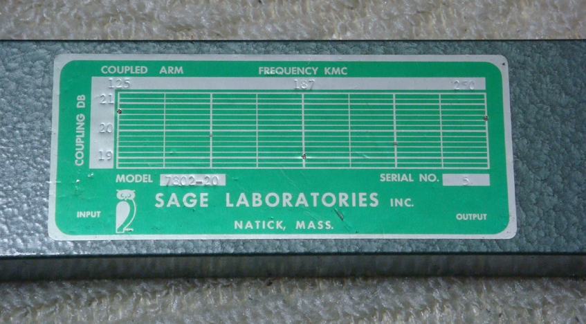 78012063MHz-125MHz 20dB Directional Coupler