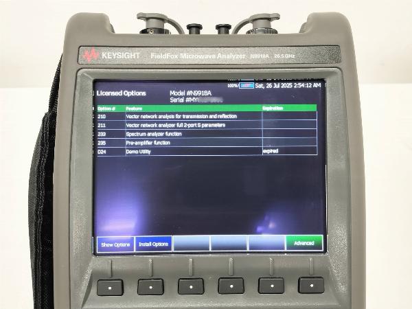 N9918A 210/211/233/235FieldFox ハンドヘルドマイクロ波アナライザ　26.5GHz
