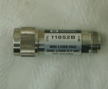 11852B DC-3GHz 75-50ohm Min Loss PAD